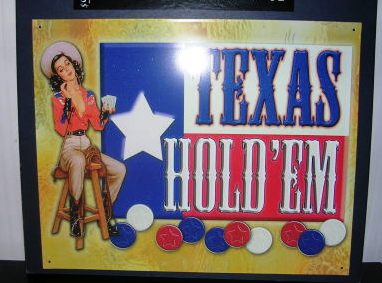 (image for) Tin Metal Collectible Sign Texas Holdem - Click Image to Close